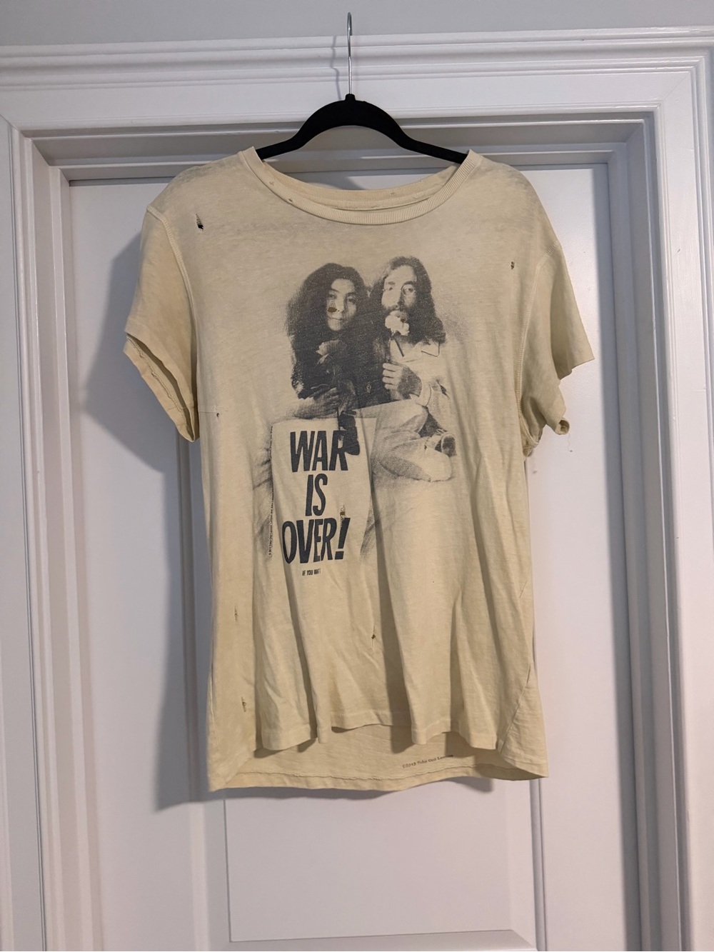 MadeWorn Cream Graphic Tee - "War Is Over"